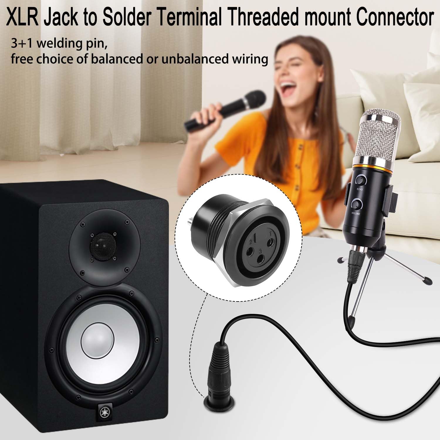 Amazon.com: QIANRENON XLR Threaded Fixed Mount Adapter 3Pin XLR Amazon.com: QIANRENON XLR Threaded Fixed Mount Adapter 3Pin XLR